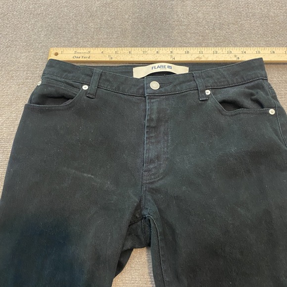 Gap Flare Jeans Womens 8R Faded Black Stretch 5 Pocket Mid Rise Y2K Distressed - Picture 6 of 10